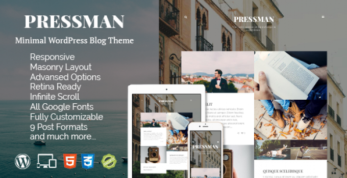 Pressman - Minimal WordPress Blog Theme