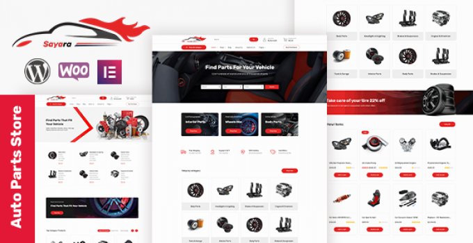 Sayara - Auto Parts Store WordPress Theme