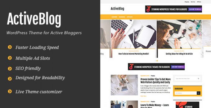 ActiveBlog - Stylish Personal WordPress Theme For Active Bloggers