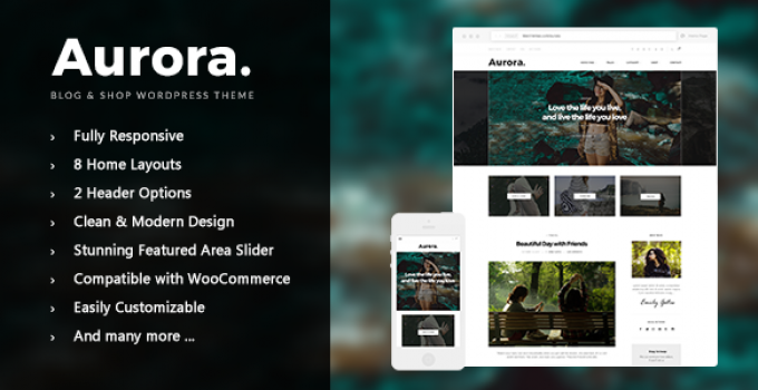 Aurora - Lifestyle Blog and Shop WordPress Theme