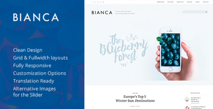 Bianca — Clean Blog WordPress Theme