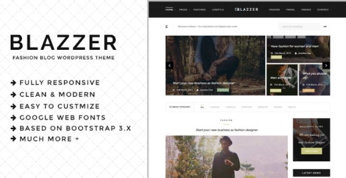 Blazzer - Personal/Fashion Blog WordPress Theme