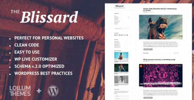Blissard - Personal Blog WordPress Theme