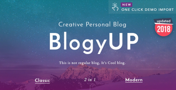BlogyUP - Creative Personal WordPress Blog Theme