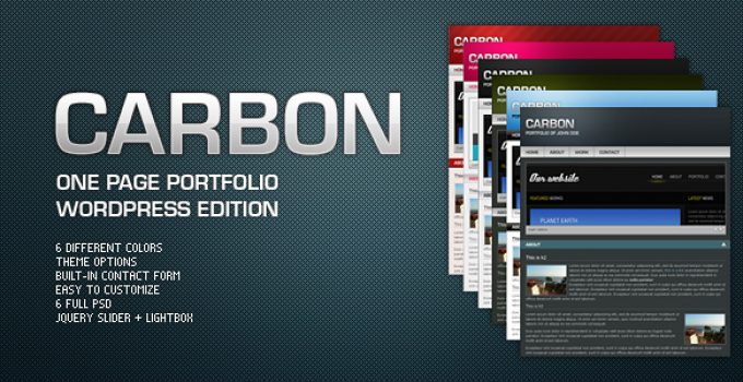 Carbon One Page Portfolio - WordPress