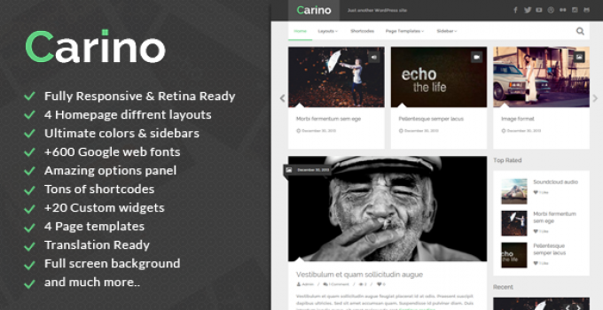 Carino - Retina Responsive WordPress Blog Theme