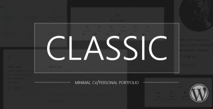 Classic - Minimal CV/Personal Portfolio
