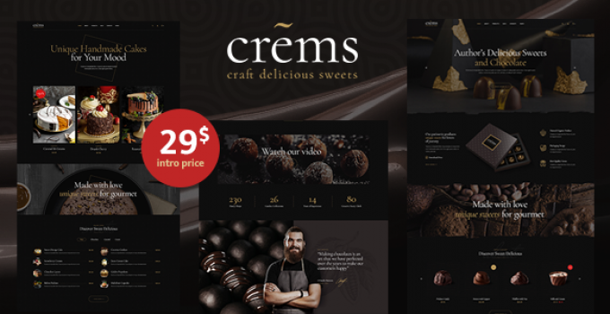 Crems - Sweets & Pastry WordPress Theme