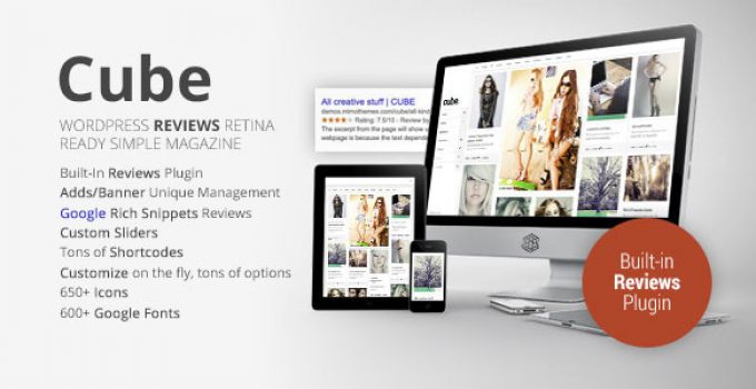 Cube, Multipurpose Simple Reviews Wordpress Magazine
