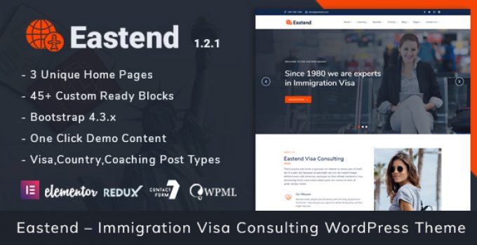 Eastend – Immigration Visa Consulting WordPress Theme