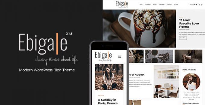 Ebigale - Modern Gutenberg WordPress Blog Theme
