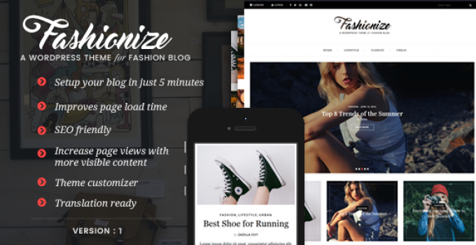 Fashionize - Responsive WordPress Blog Theme