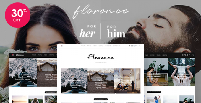 Florence - Feminine Clean and Fresh WordPress Blogging Theme