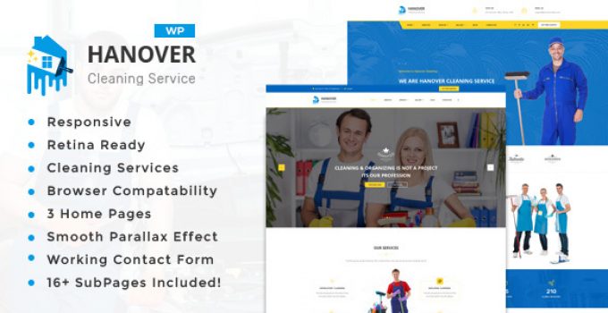 Hanover: Cleaning Business Company WordPress Theme