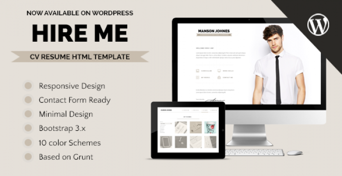 Hireme - Responsive Resume WordPress Theme
