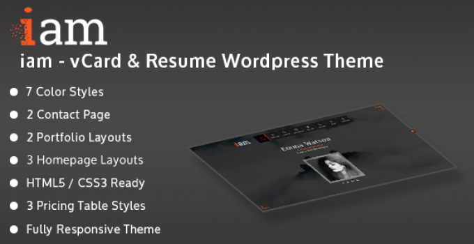 iam - Resume / Personal / Portfolio Responsive WordPress Theme