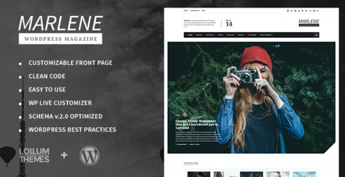 Marlene - Magazine and Personal Blog WordPress Theme