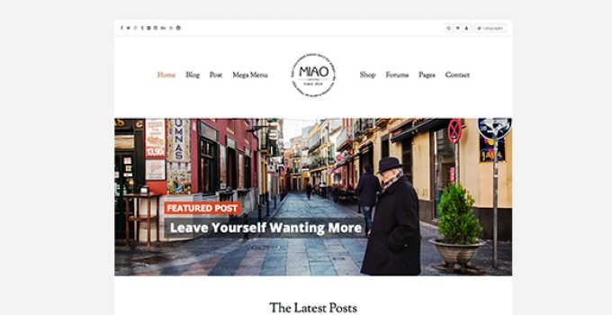 Miao - Fashion Magazine, News & Blog WordPress Theme