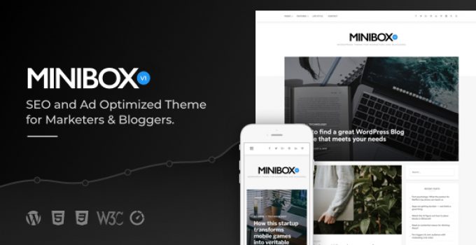 Minibox | Optimized WordPress Blog Theme for Bloggers and Marketers