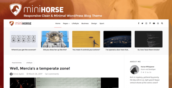 MiniHorse – Responsive Clean & Minimal WordPress Blog Theme