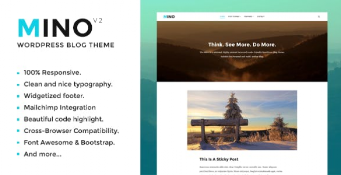 Mino Blog - Content Focused WordPress Theme