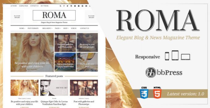 ROMA - Elegant Blog & News Magazine Theme