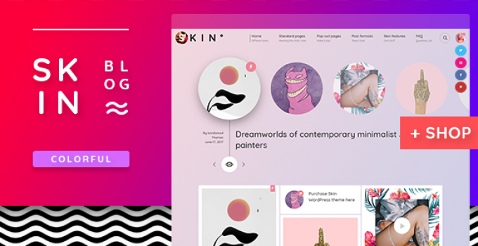 SKIN - Gradient-Powered Creative Blog & Shop WordPress Theme