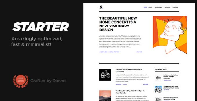 Starter - Amazingly optimized, fast & minimalist blog theme!
