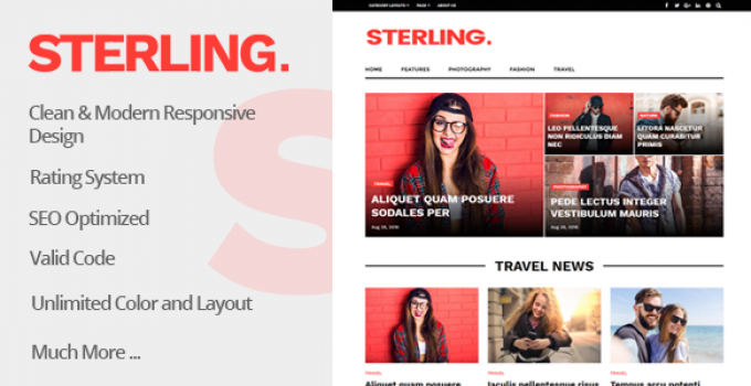 Sterling - News Magazine Blog Responsive WordPress Theme