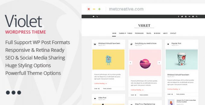 Violet - Clean Responsive WordPress Blog Theme