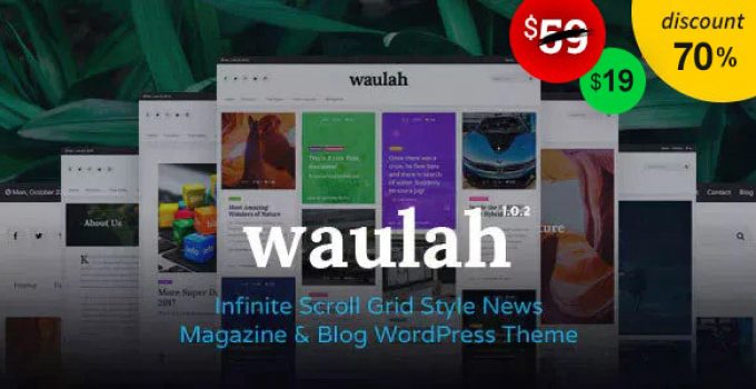 Waulah - Infinite Scroll Grid Style News Magazine and Blog WordPress Theme