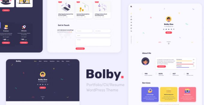 Bolby - Portfolio/CV/Resume WordPress Theme