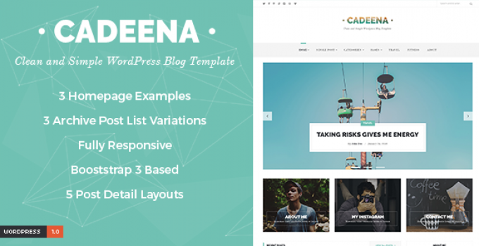Cadeena - Simple and Clean WordPress Blogging Theme