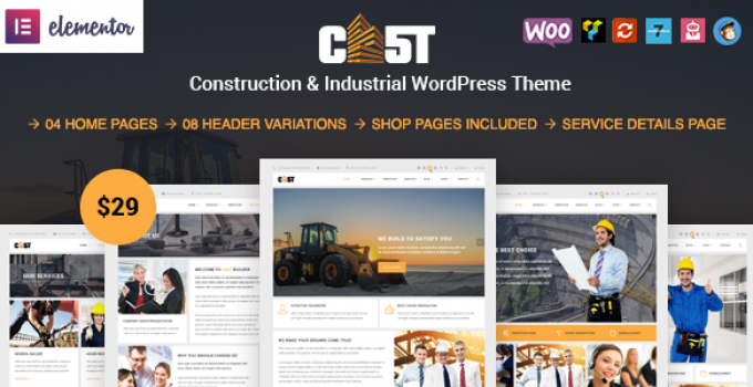 Cast - Construction & Industrial Responsive WordPress Theme