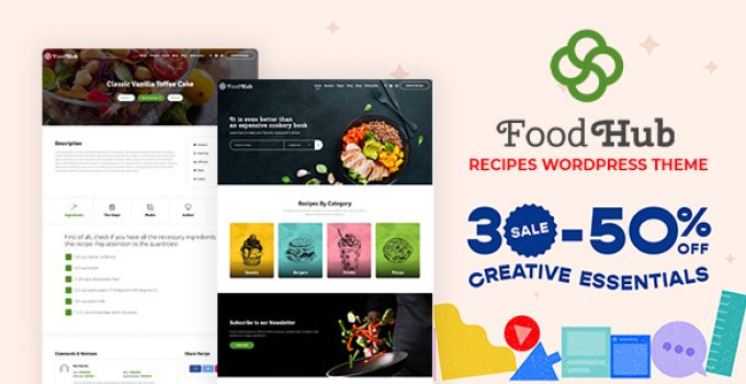 Foodhub - Recipes WordPress Theme