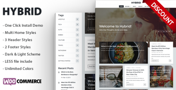 Hybrid - Clean & Modern WordPress Blog Theme