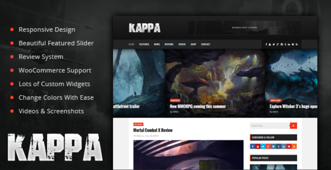 Kappa - A Gaming WordPress Theme