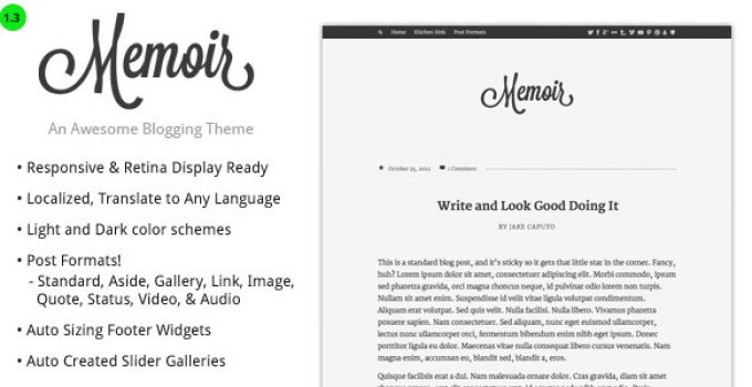 Memoir - Tumblog Style WordPress Theme