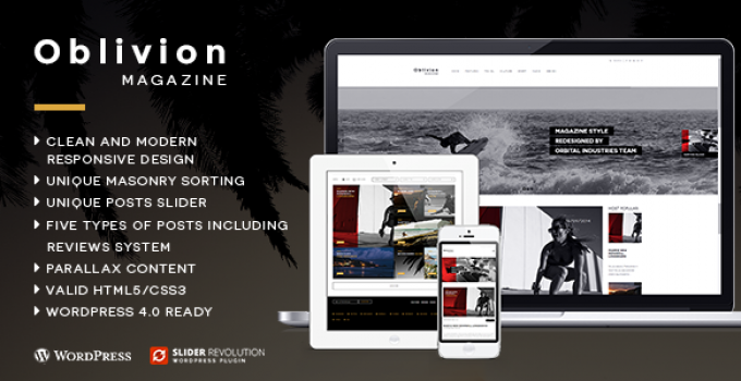 Oblivion - Wordpress Magazine Theme