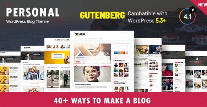 Personal - Best Blog, CV and Video WordPress Theme
