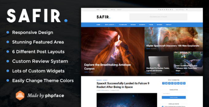 Safir - A WordPress Blog Theme
