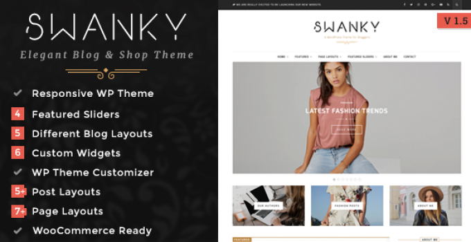 Swanky - A Responsive WordPress Blog & Shop Theme
