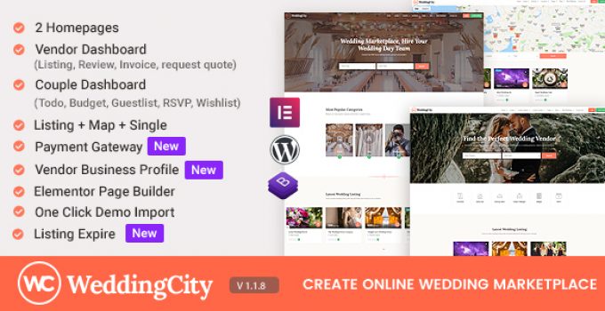 WeddingCity - Directory & Listing WordPress Theme