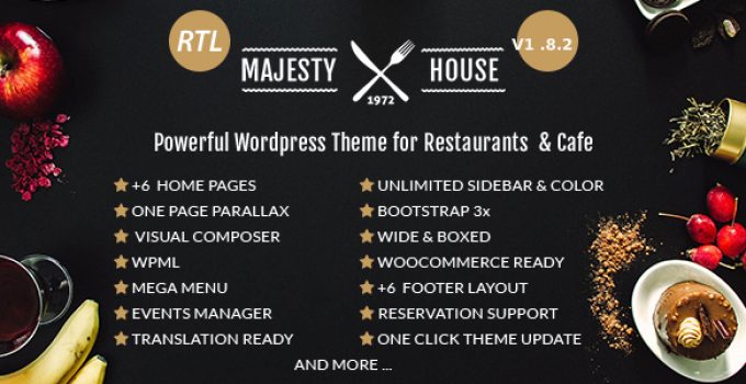 Majesty - Restaurant WooCommerce WordPress Theme