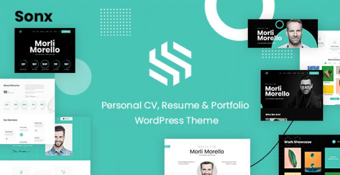 Sonx - Personal Resume and Portfolio WordPress Theme​