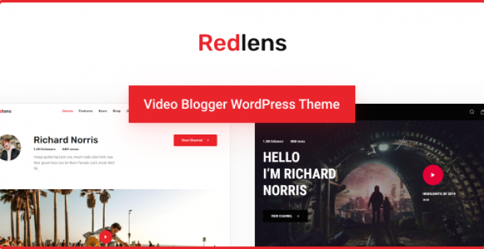 Redlens - Video Blogger WordPress Theme