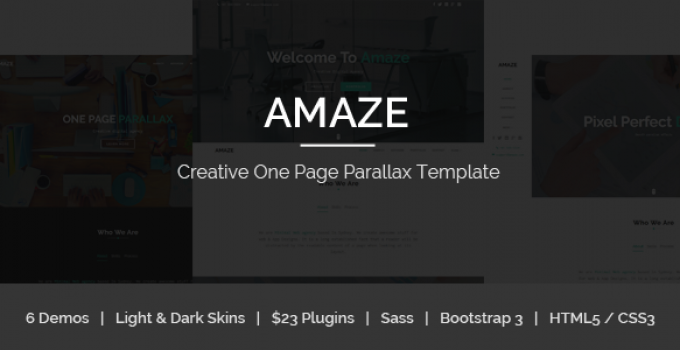 Amaze - Creative One Page Parallax WordPress Theme