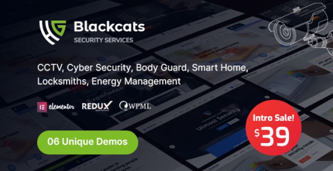 Blackcats - CCTV & Security WordPress Theme