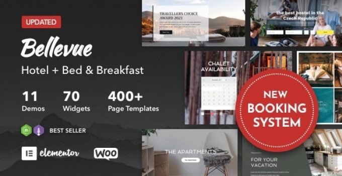 Hotel + Bed and Breakfast Booking Calendar Theme | Bellevue