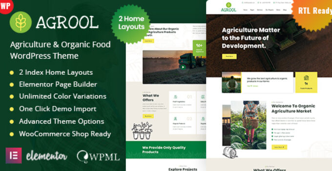 Agrool - Agriculture & Organic Food WordPress